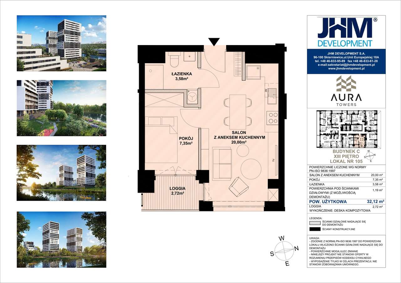 Aura Towers | mieszkanie 2-pok. | C_13.105 - Pełny obrazek: 2/9