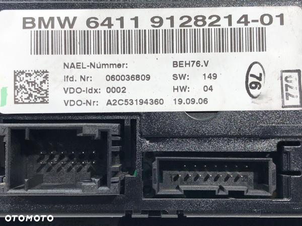 PANEL STEROWANIA NAWIEWU BMW 3 (E90) 2004 - 2012 320 d 120 kW [163 KM] olej napędowy 2004 - 2011 - 4