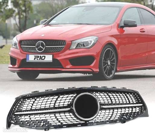 GRELHA DIANTEIRA PARA MERCEDES W118 CLA LOOK DIAMOND CROMADO - 1