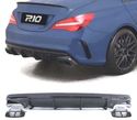 DIFUSOR PARA MERCEDES CLA C117 16-19 AMG PRETO BRILHANTE + PONTEIRAS ESCAPE - 1