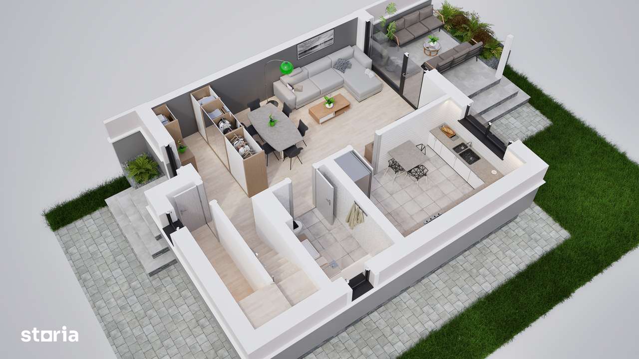 Duplex modern, compartimentat inteligent, loc de joaca pentru copii-5