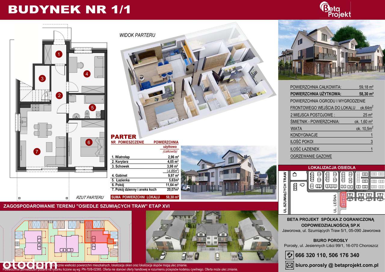 Mieszkanie 58m2 z ogródkiem - Pełny obrazek: 2/5