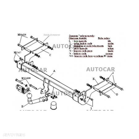 Carlig de remorcare pentru FORD COUGAR - 4/5usi., (B 4 Y, B 5 Y) - sistem semidemontabil -cu suruburi - tip 3xxx - din 2000/10 - 6