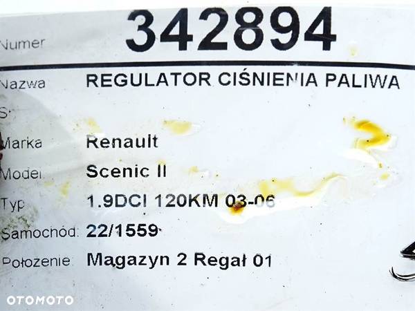 REGULATOR CIŚNIENIA PALIWA RENAULT SCÉNIC II (JM0/1_) 2003 - 2010 1.9 dCi (JM0G, JM12, JM1G, JM2C) - 5