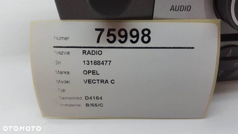 RADIO CD VECTRA C 13188477 CD 70 WYŚWIETLACZ EU - 5