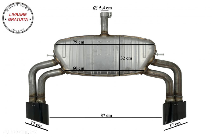 Difuzor Bara Spate cu Sistem de evacuare Audi A3 8V Facelift Sedan (2016-2019) S3 - livrare gratuita - 14