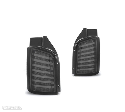 FAROLINS TRASEIROS PARA VOLKSWAGEN VW T5 1P 03-09 LED FUNDO PRETO FUMADO - 1