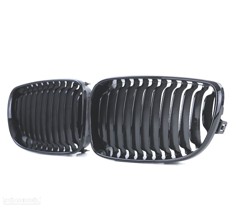 GRELHAS FRONTAIS PARA BMW E81 E82 E87 E88 07-12 LOOK M PRETO BRILHANTE - 4