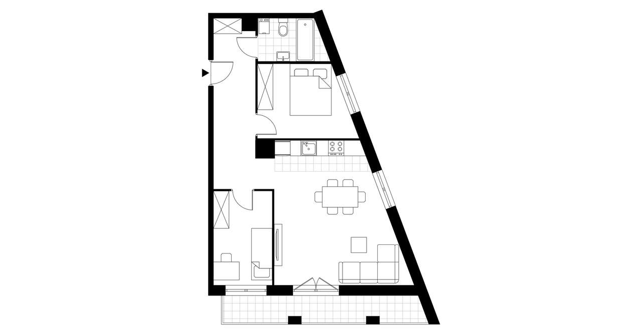 3-pokojowe mieszkanie 57m2 + balkon Bezpośrednio - Pełny obrazek: 2/7
