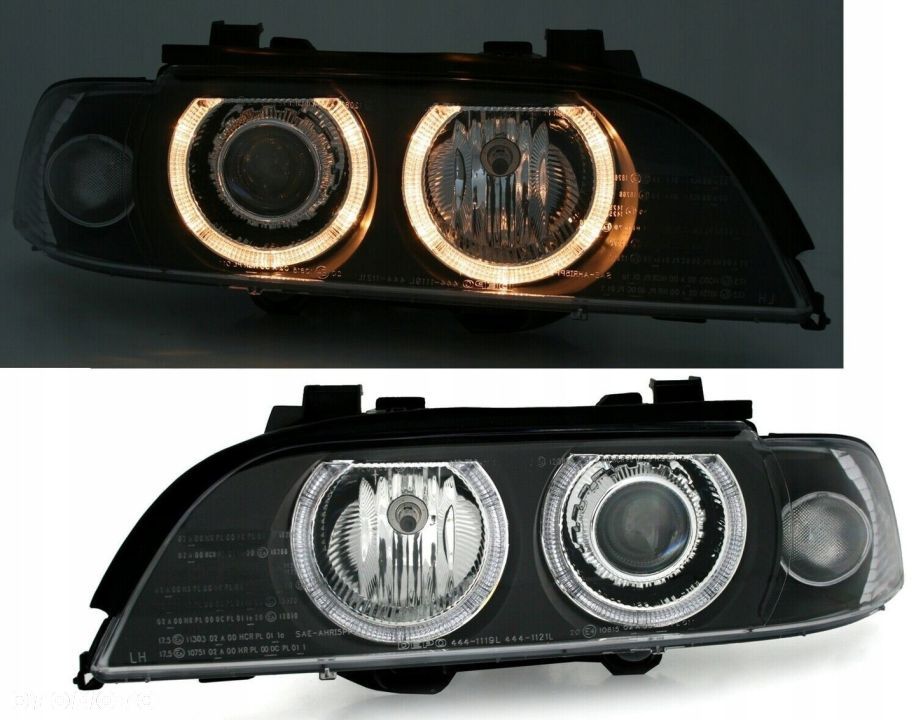 LAMPY REFLEKTORY BMW E39 95-03 RINGI H7 BLACK DEPO - 1