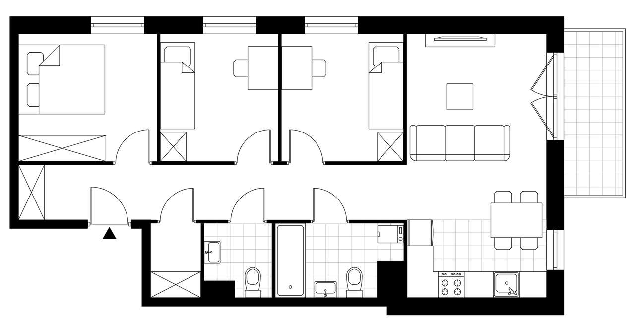4-pokojowe mieszkanie 64m2 + balkon Bez Prowizji - Pełny obrazek: 4/8