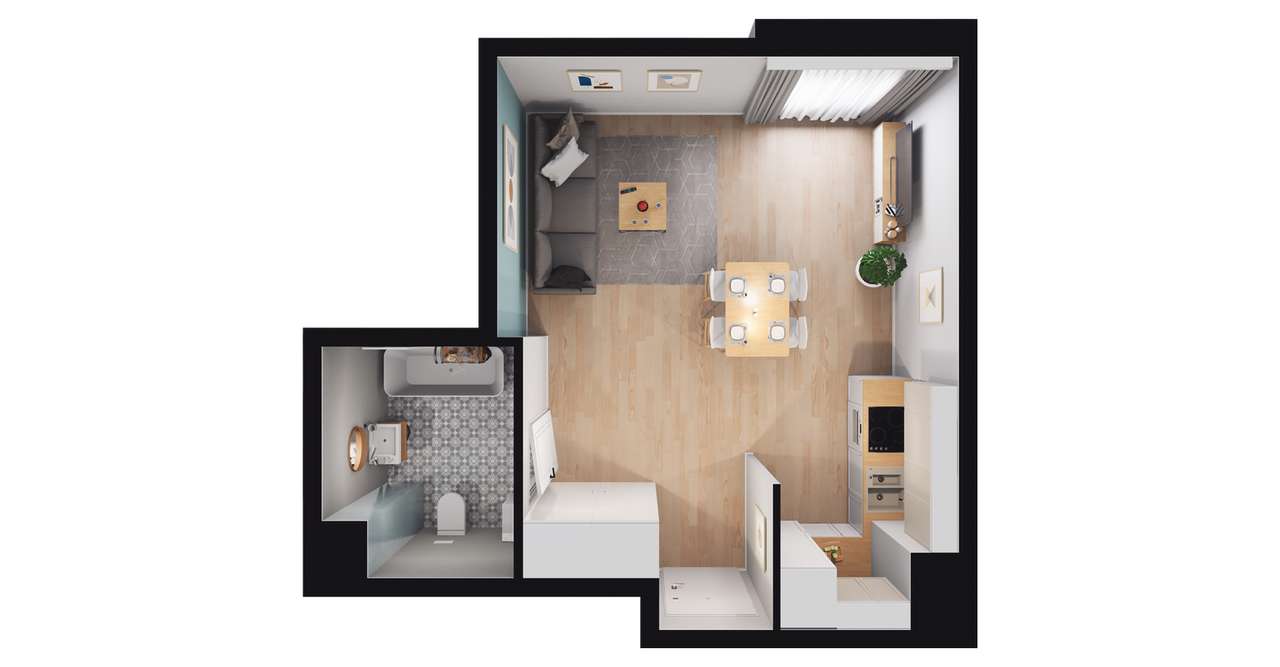 1-pokojowe mieszkanie 30m2 Bez Pośredników - Pełny obrazek: 2/8