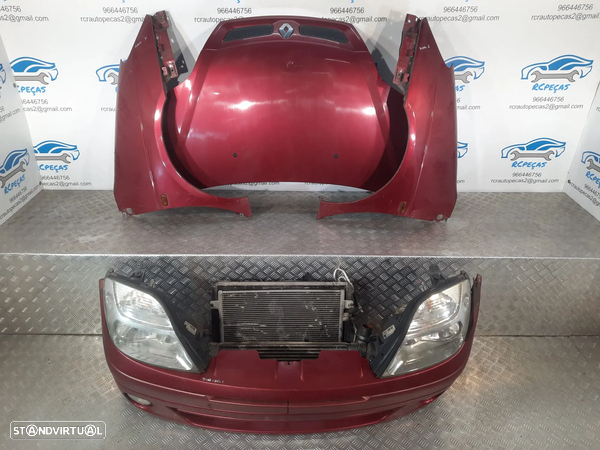 FRENTE COMPLETA RENAULT SCENIC I 1 MK1 FASE II 2 CAPOT PARACHOQUES GUARDA-LAMAS OTICA ESQUERDA RADIADOR VENTILADOR FRENTE FIBRA REFORÇO - 8