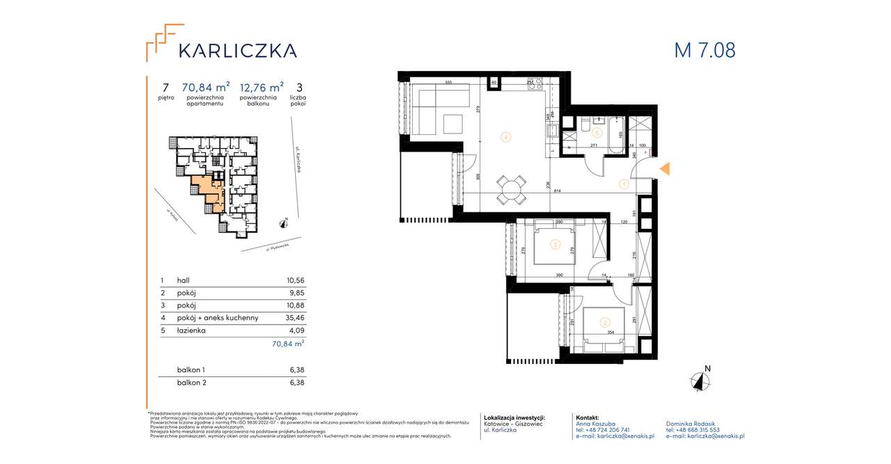 Karliczka | mieszkanie 3-pok. | A.7.08 - Pełny obrazek: 2/7