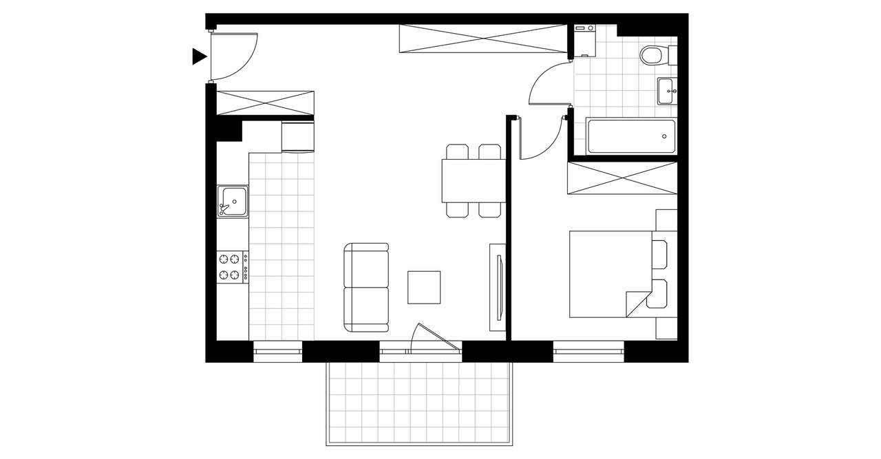 2-pokojowe mieszkanie 47m2 + balkon Bez Prowizji - Pełny obrazek: 3/4