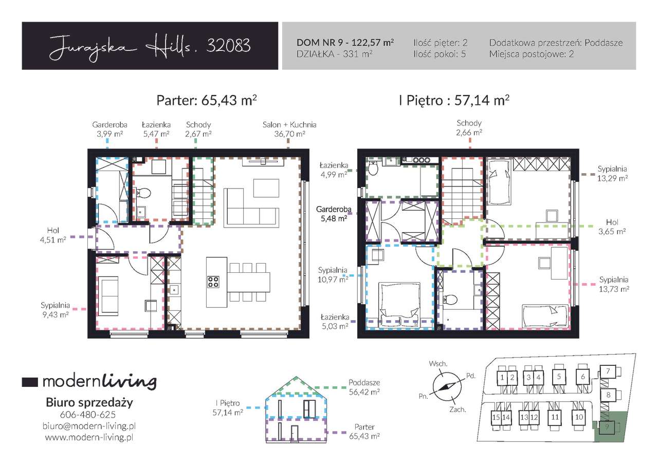 Dom wolnostojacy 122 mkw, ogród, 2 miejsca postojowe, DOM nr 9 - Pełny obrazek: 5/10