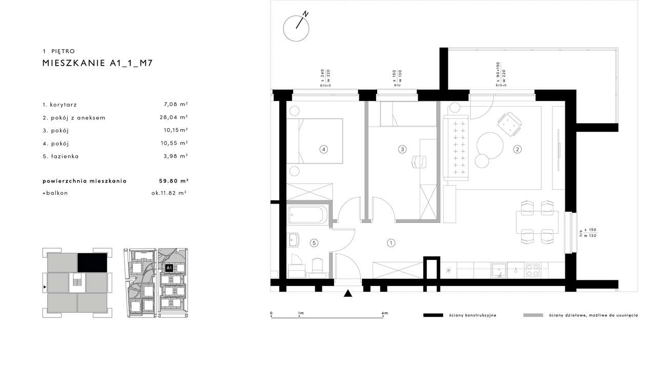 A1_1_M7, 3 pokoje, gotowe do odbioru! - Pełny obrazek: 3/9