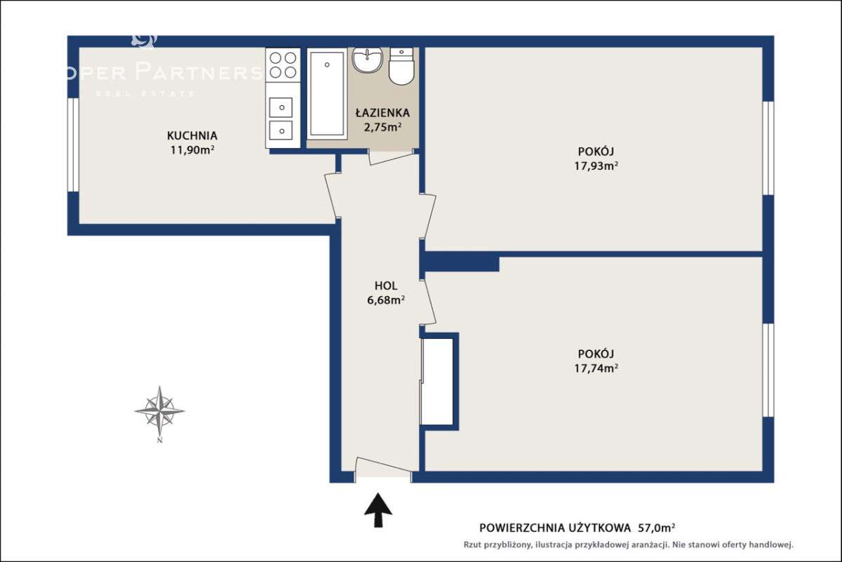 2 pokoje z oddzielną kuchnią w kamienicy Śródmieśc-19