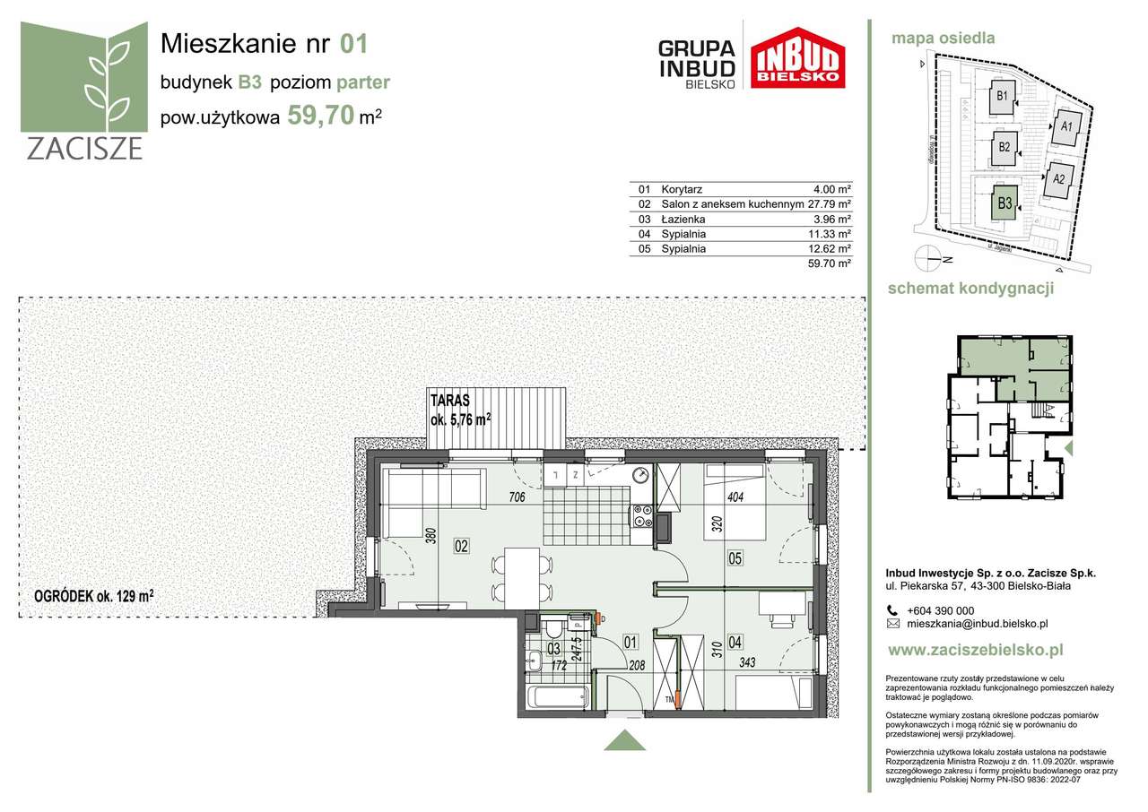 Apartamenty Zacisze | mieszkanie 3-pok. | B3.1 - Pełny obrazek: 2/7