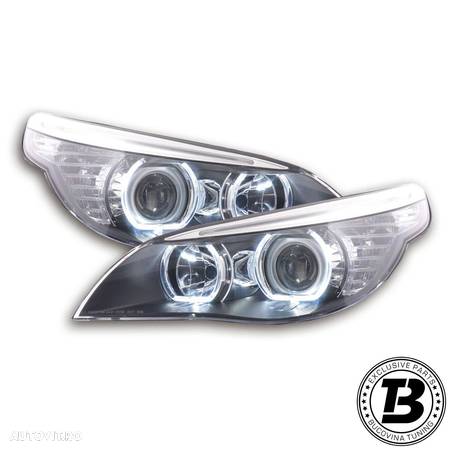 Faruri Angel Eyes LED compatibile cu BMW Seria 5 E60 E61 - 1