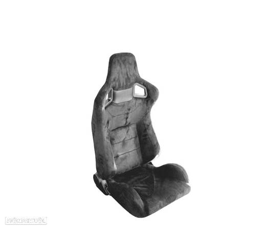 KIT BANCO SEMI BAQUET BACKET TIPO RS EM ALCANTARA PRETA - 3