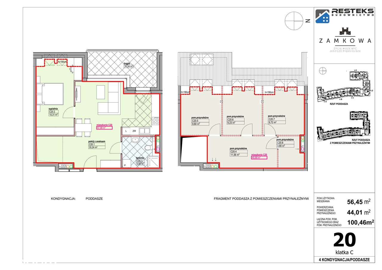 Kamienica Zamkowa | mieszkanie C_20 - Pełny obrazek: 2/6