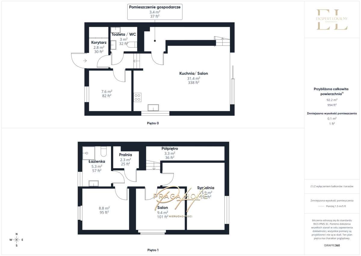 Nowoczesny segment bliźniaka | 100 m² | Wawer-5