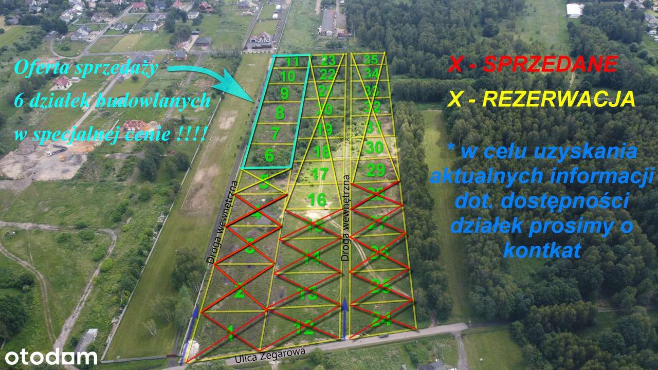 Ul. Zegarowa Częstochowa - 6 działek budowlanych !!