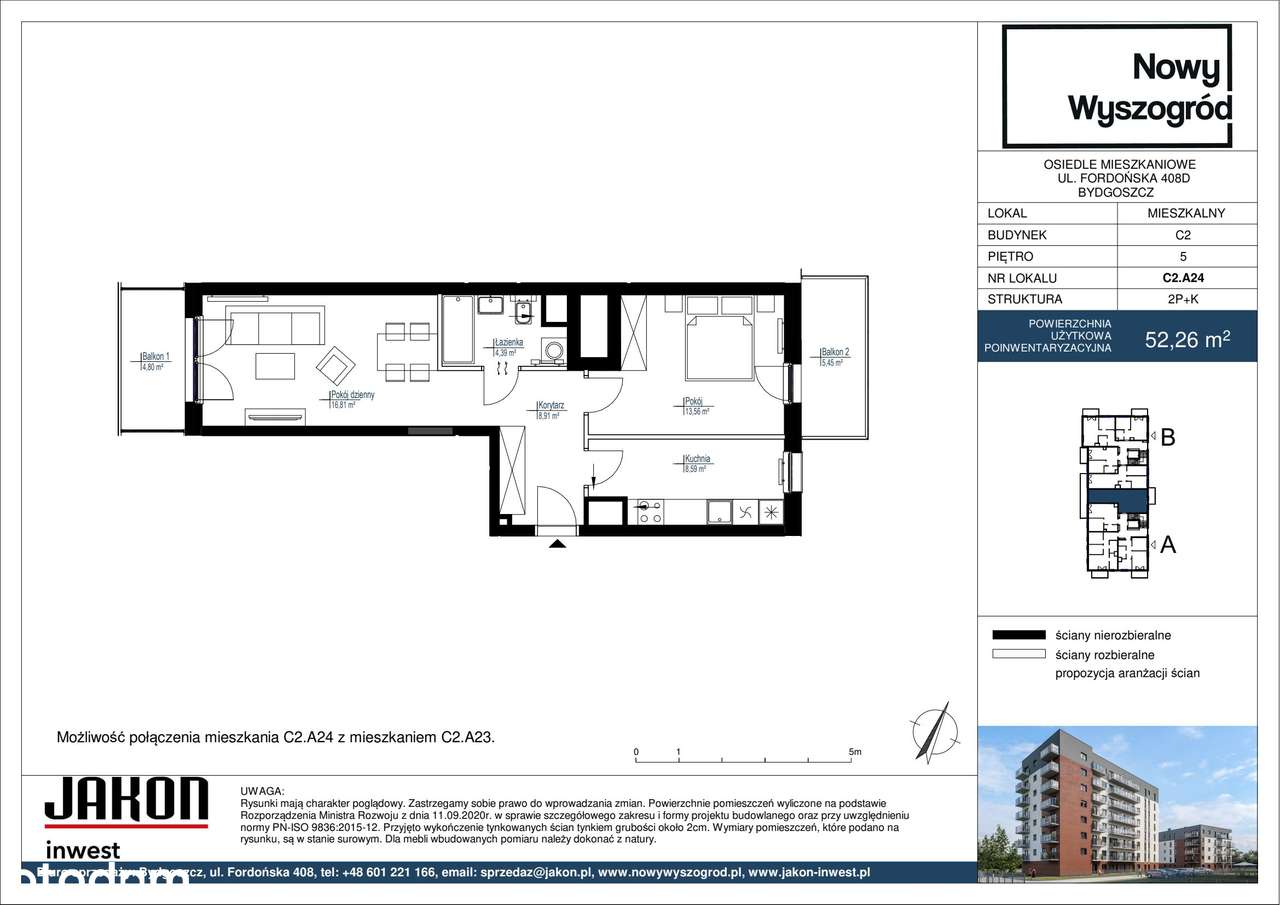 Nowy Wyszogród | mieszkanie 2-pok. | C2_A24 - Pełny obrazek: 2/7