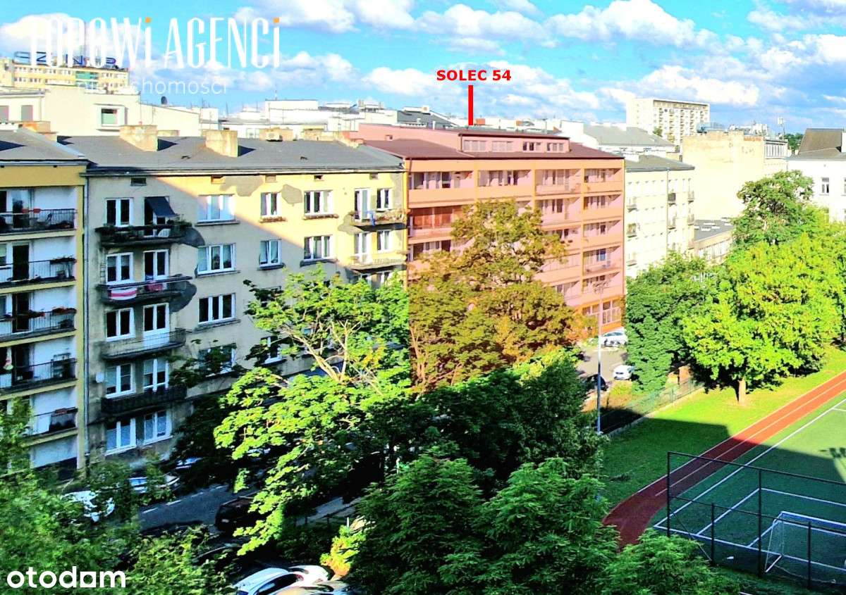 2 pokoje 49,5 m2, Solec 54, winda balkon Metro Cnk-17