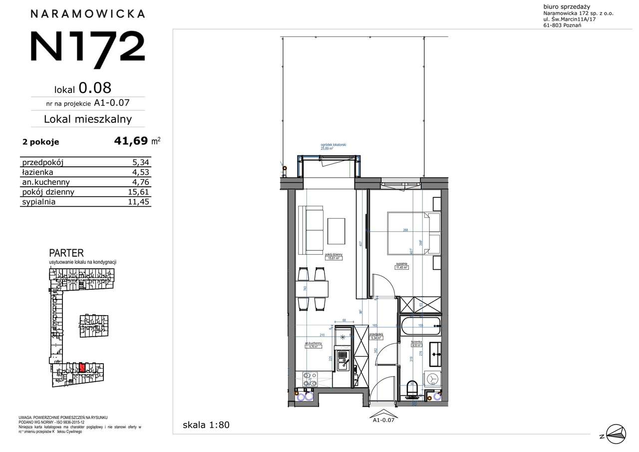 2-pokojowe mieszkanie 41m2 + ogródek - Pełny obrazek: 2/9