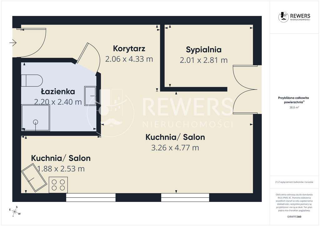 2 pokojowe mieszkanie na Nowym Świecie - 46,17 m²-13