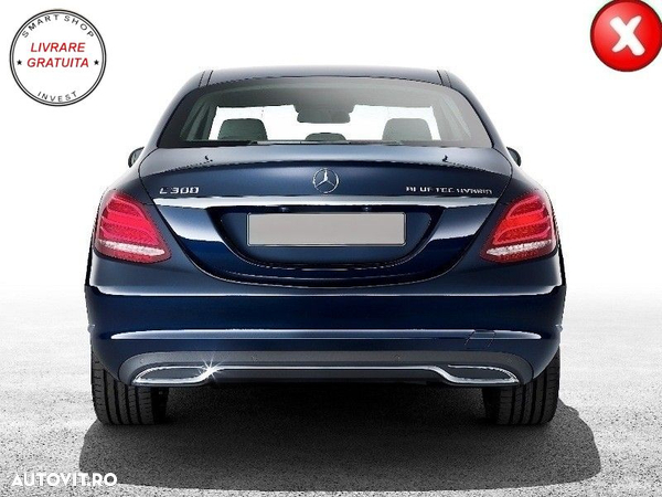 Difuzor Bara Spate cu Ornamente Mercedes C-Class W205 (2014-2020) C63 Design Negru- livrare gratuita - 16