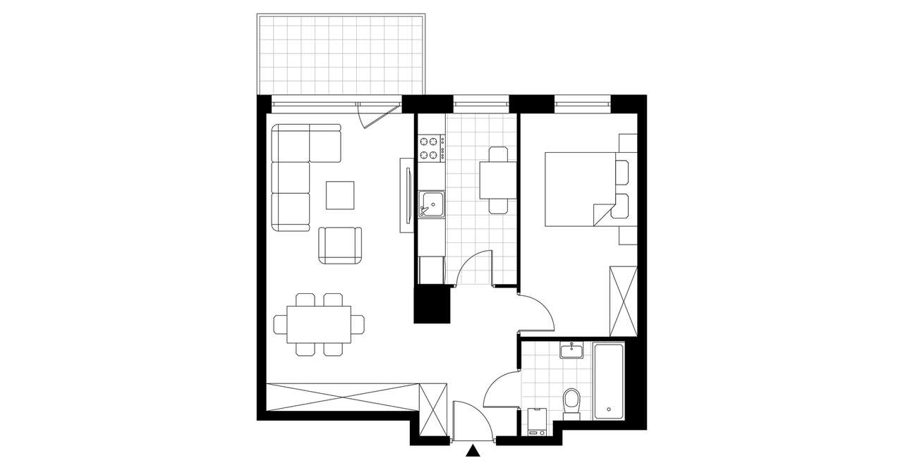 2-pokojowe mieszkanie 50m2 + balkon Bezpośrednio - Pełny obrazek: 3/8