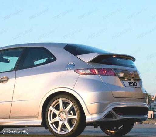 AILERON SPOILER TRASEIRO PARA HONDA CIVIC 8 HATCHBACK 08-12 LOOK R - 2