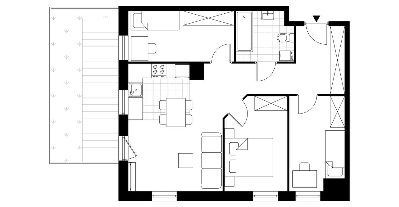 4-pokojowe mieszkanie 61m2 + ogródek - Pełny obrazek: 3/8