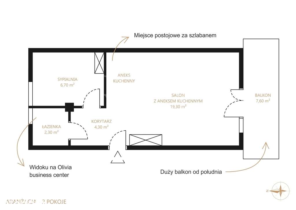 Kawalerka - podziel na 2 pokoje, obok OBC, balkon - Pełny obrazek: 5/7