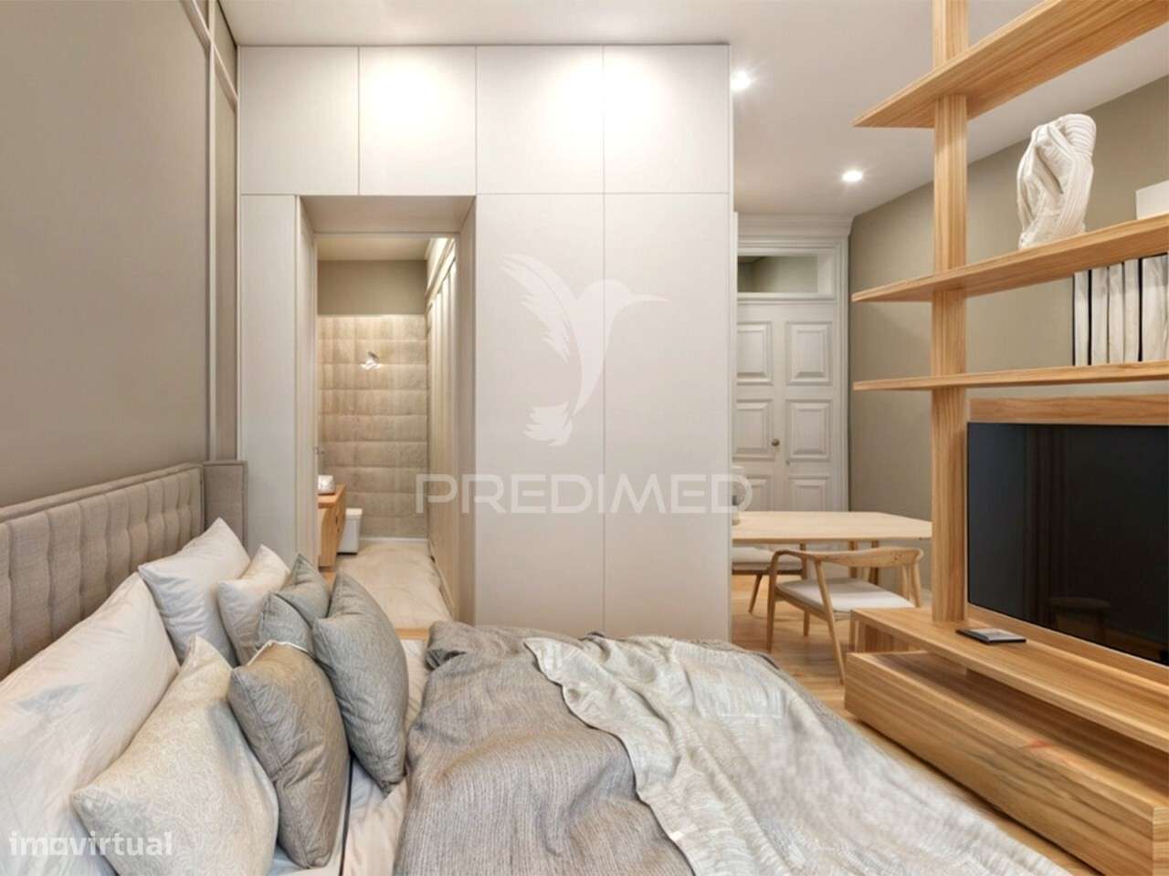 Apartamento T1 com varanda em prédio novo, no centro histórico de B... - Grande imagem: 4/6
