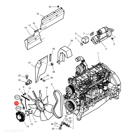 Przewód elektryczny Massey Ferguson 4272811M4 Oryginał - 2