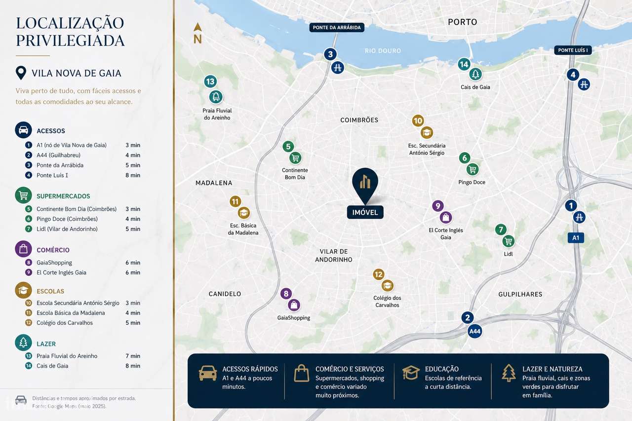 Apartamento T3 com Varandas e Garagem em Santa Marinha, Gaia, Porto-29