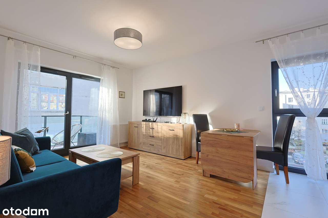 Nowoczesne 1-pokojowe mieszkanie z balkonem, 34m2, Komuny Paryskiej - Pełny obrazek: 2/9