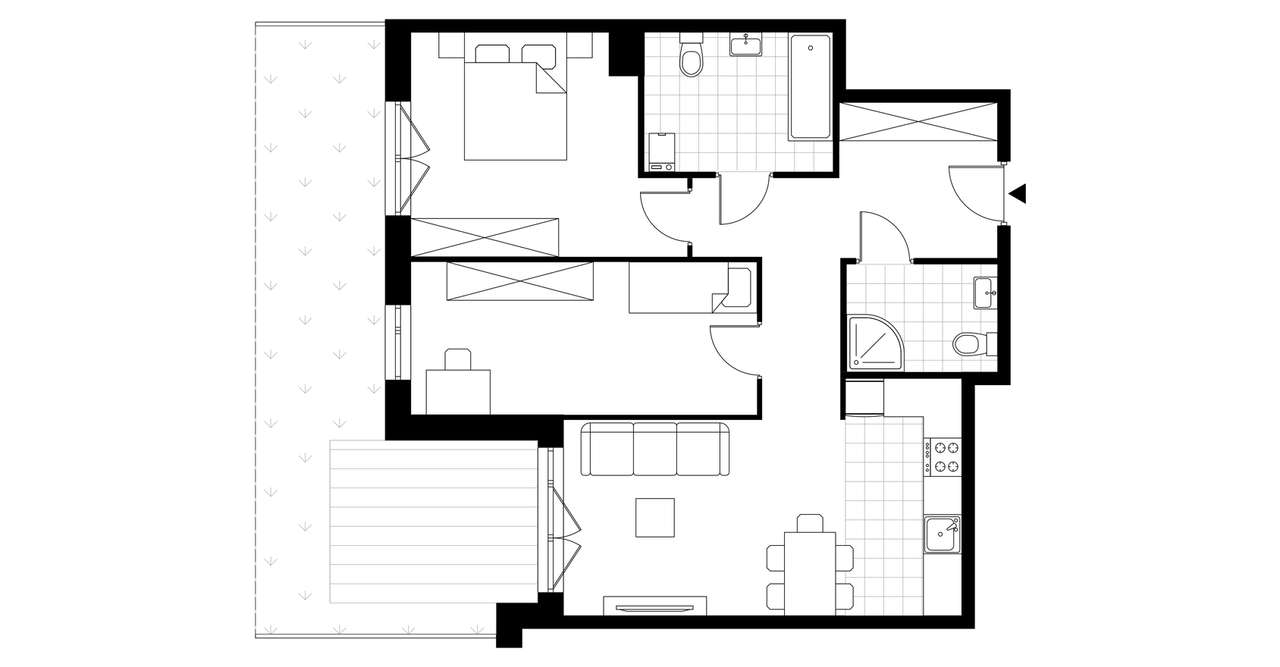 3-pokojowe mieszkanie 67m2 + ogródek - Pełny obrazek: 3/8