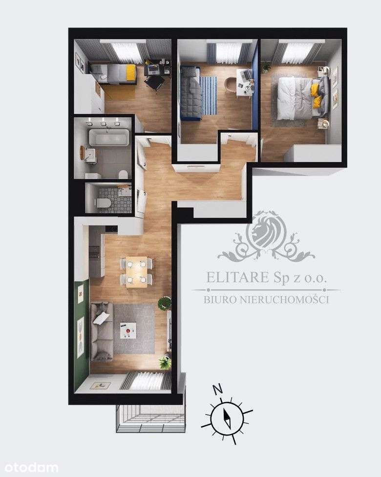 Mieszkanie 4pok, 70,21m2 z balkonem Krzyki, Brochó-7