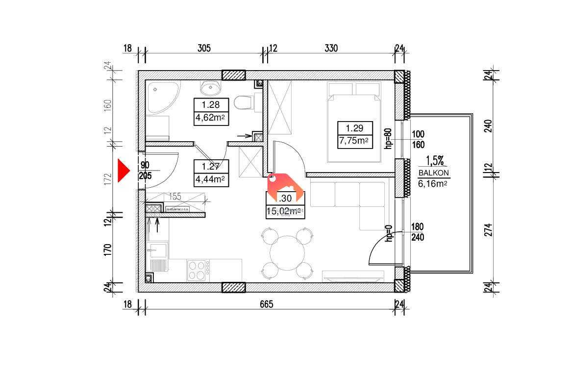 Nowe 2 Pokoje 31,83m2 Szwederowo Bez Pcc - Pełny obrazek: 2/4
