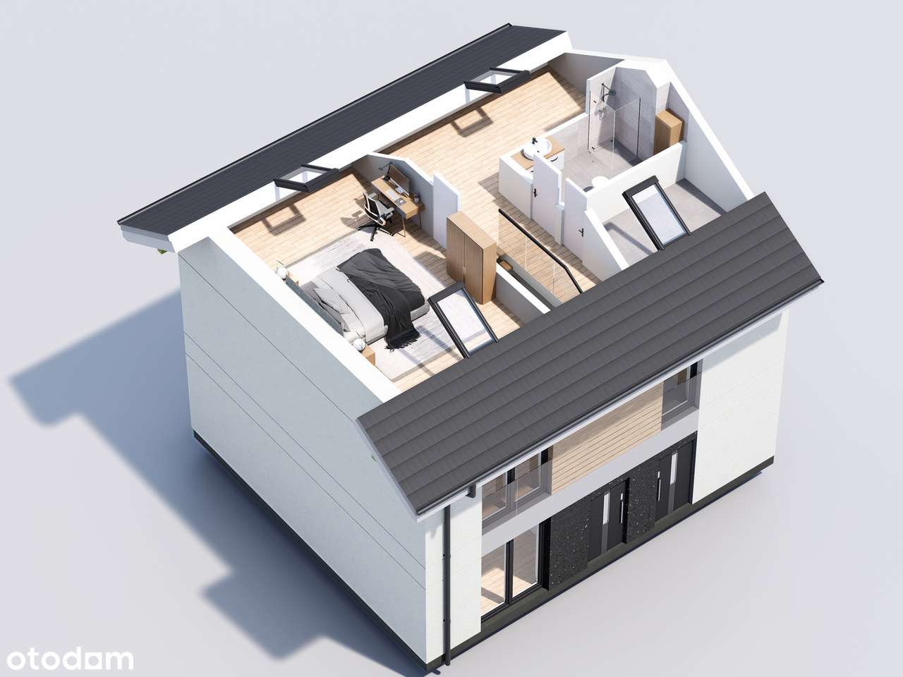 Mieszkanie dwupoziomowe  z dużym balkonem - Pełny obrazek: 5/8