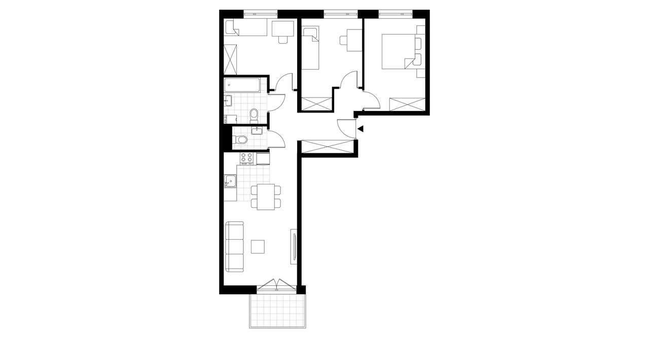4-pokojowe mieszkanie 70m2 + balkon - Pełny obrazek: 4/8