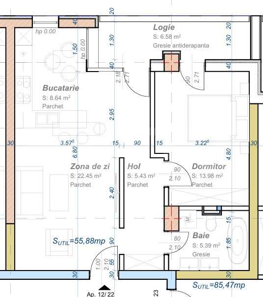 Apartament 2 camere, semidecomandat, 56 mp utili, zona Aradului - Imagine principală: 2/2