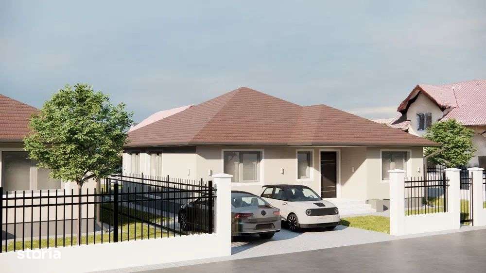 Casa 4 cam.2 băi,1 pivniță 1 dressing,500mp.teren,gard,pavaj - Imagine principală: 5/13