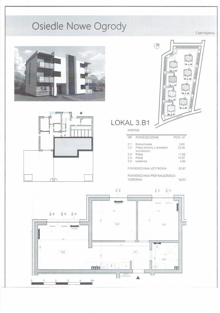 Mieszkanie, 53,87 m², Czerniejewo