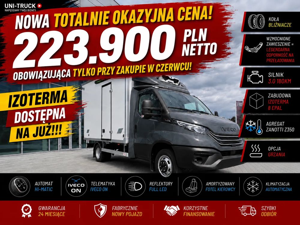 Iveco OD RĘKI,OD ZARAZ,IZOTERMA STWORZONA DO CIĘŻKIEJ PRACY!!! Izoterma 8 EPAL,automat,bliźniacze koło tylne,wzmocnione zawieszenie,
